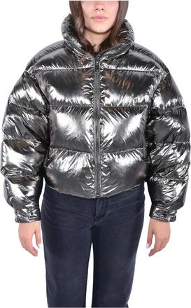 Michael Kors Metallic Puffer Jas - Dames - Winterjassen - Grijs - XS - Jassen