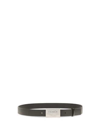 Fendi Mens Leather Belt Cuoio Romano Black Calf