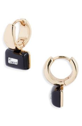 Nordstrom Crystal Drop Earrings in Black- Gold at Nordstrom Rack