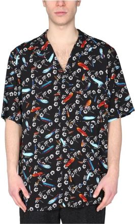 Marcelo Burlon Hawaii Shirt - Heren - Korte mouwen Overhemden - Zwart - S - Overhemden