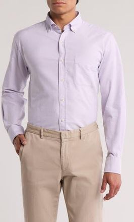 David Donahue Oxford Cotton Button-Down Sport Shirt in Lilac at Nordstrom Rack, Size Xx-Large