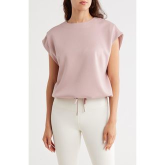 Apana Cloudy Cap Sleeve Scuba Top in Pink Suede at Nordstrom Rack, Size X-Large