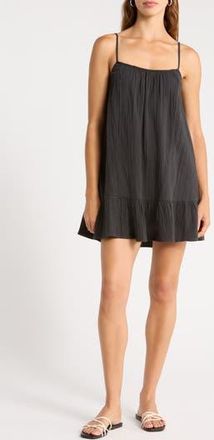 Abound Cotton Gauze Minidress in Black at Nordstrom Rack, Size X-Large