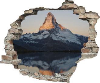 Queence Wandtattoo »Matterhorn« Wandsticker, Wandbild, selbstklebend, 3D, Wanddurchbruch