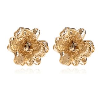Jimmy Choo London Accessoires, Dames, Geel, ONE Size, Leer, Lace Corsage Studs