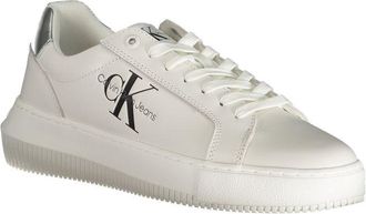 Calvin Klein Logo-Print Lace-Up Sneaker - White