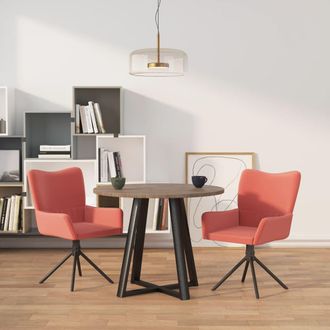 vidaXL Sillas De Comedor Giratorias 2 Unidades Terciopelo Rosa Vidaxl