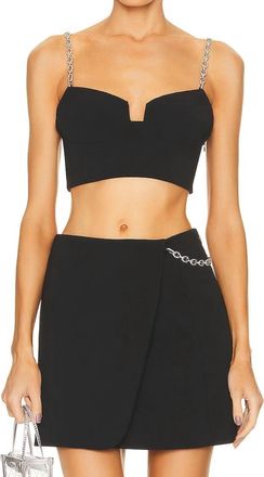 Jonathan Simkhai Crystal Trina Cropped Top In Black
