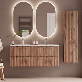 Petits Meubles Conjunto mueble lavabo doble paneles de melamina y mdf madera