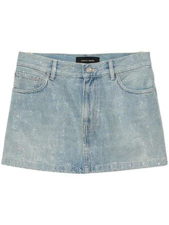 Purple Mini-rok verfraaid met stras - Blauw