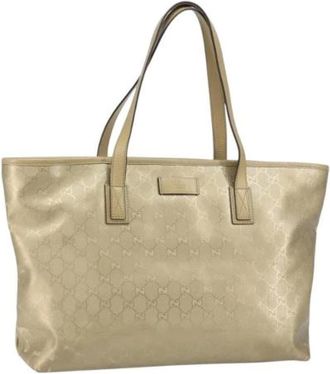Gucci Pre-owned Tote Bags, female, Beige, Size: ONE SIZE Pre-owned Plastic Tote Bag