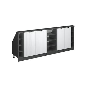 Vicco Armario De Cocina Para Techo Inclinado R-line, Ondulaci&oacute;n Blanca, 210 Cm Lote De 5, Vicco