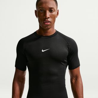 Nike Mens Nike Pro Dri-FIT Tight Short-Sleeve Fitness Top in Black | FB7932-010