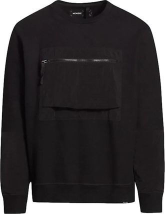 Nemen Sweatshirt met borstzak Ink Black - Heren - Sweatshirts - Zwart - S - Katoen - Hoodies & sweatvesten