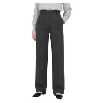 Kocca Broeken, Dames, Zwart, 2Xs, Leer, Broek met hoge taille en wijde pijpen