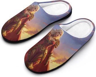 Generic Blood And Elfs Cotton Womens Slip-on Slippers Winter Warm House Shoes with Rubber Sole for Home Office Hotel