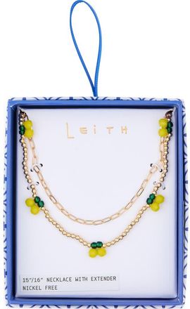 Leith Pack of 2 Assorted Necklaces in Yellow Multi- Gold at Nordstrom Rack