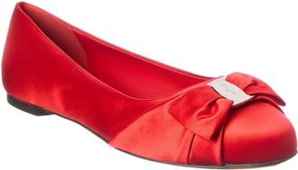 Ferragamo Ferragamo Logo Leather Ballerina Flat