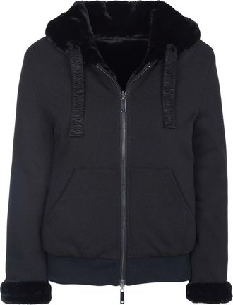 Armani Volledige Rits Hoodie - Dames - Sweatshirts & Hoodies - Zwart - Maat: 3XS Katoen