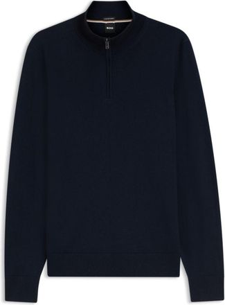 BOSS Merino-wool sweater with zipper neck
