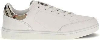 Burberry Schoenen, Dames, Wit, 37 EU, Leer, Calf Leather Bos Taurus Low Top Sneakers
