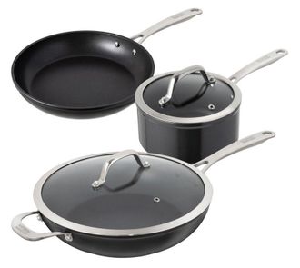 Kuhn Rikon Easy Pro Aluminium Induction Safe 3-Piece Mixed Cookware Set in Black