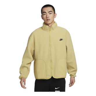 Nike Club Fleece+ Sherpa Winterized Jacket Buff Gold Black FB8387-720
