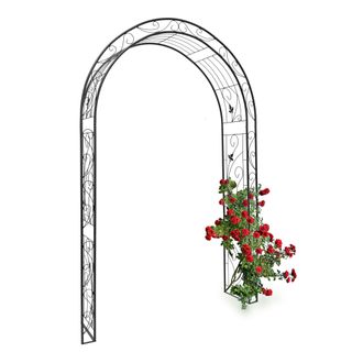 Relaxdays Relaxdays - Arco De Metal Con Un Estilo Natural Y Figuras De Aves, Arco De Jardin Para Plantas, 226 X 144 X 36,5 Cm, Material: Polvo De Hierro, Trepad
