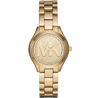 Michael Kors Mini Slim Runway Horloge - Dames - Horloges - Geel - ONE Size - Accessoires
