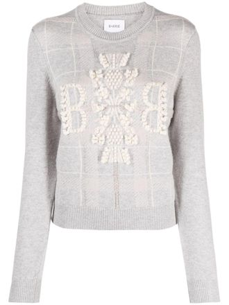 Barrie tartan-check cashmere jumper - Grey