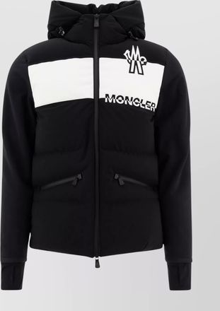Moncler logo technical jacket with hood and pockets