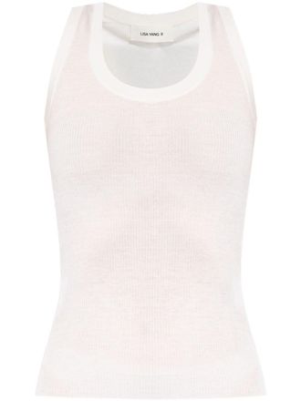 Lisa Yang Ina ribbed top - White