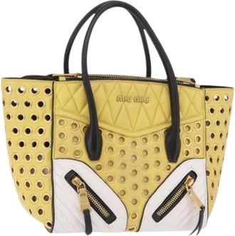 Miu Miu Borsa Tote in pelle Pre-owned - - Pre-owned - Donna - Giallo - ONE SIZE