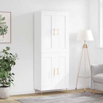 vidaXL Vidaxl - Aparador Alto Madera Contrachapada Blanco 69,5x34x180 Cm