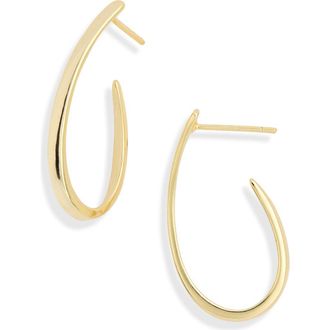 Argento Vivo Wave Oval Hoop Earrings in Gold at Nordstrom Rack