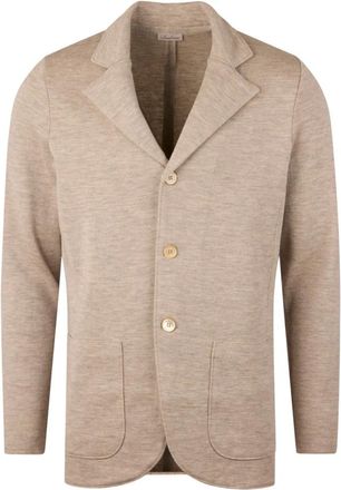 Stenstr&ouml;ms Milano Gebreide Merino Blazer - Heren - Blazers - Beige - L - Wol - Jassen