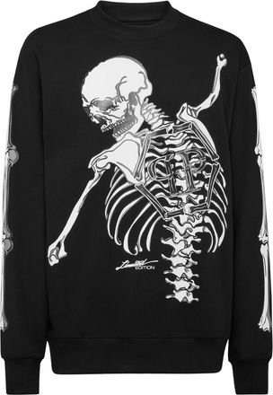Philipp Plein Hoodies & sweatvesten, Heren, Zwart, M, Katoen, Sweatshirt LS Skeleton