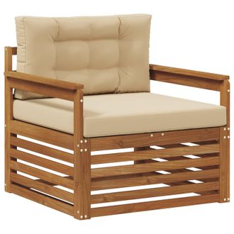 vidaXL Sof&aacute; De Exterior Madera De Acacia S&oacute;lida Y Poli&eacute;ster Vidaxl