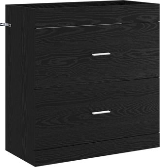 vidaXL Gabinete De Ba&ntilde;o Debajo Del Lavabo Roble Negro Vidaxl