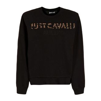 Just Cavalli Truien - Dames - Sweatshirts - Zwart - L - Katoen - Hoodies & sweatvesten