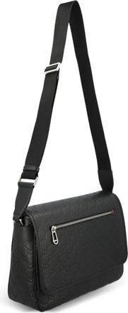 Gucci Medium messengertas met GG-reli&euml;f - Zwart