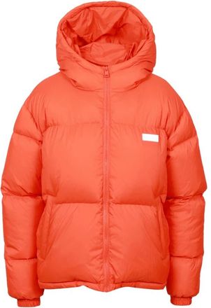 Msgm Ripstop Nylon Down Jacket - Dames - Gewatteerde jassen - Oranje - S - Nylon - Jassen