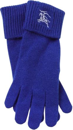 Burberry Gloves, male, Blue, Size: S/M Blue Knitted Cashmere Winter Gloves