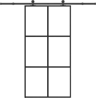 vidaXL Vidaxl - Puerta Corredera Con Herrajes 102x205 Cm Esg Vidrio Y Aluminio