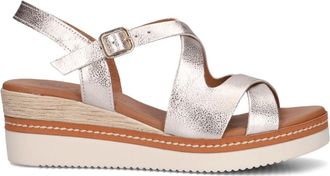 Lina Locchi Elegante Sandalen met 6 cm Sleehak - Dames - Sleehakken - Grijs - 37 EU - Leer - Schoenen