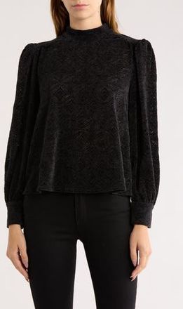 Melrose and Market Long Sleeve Lace Top in Black at Nordstrom Rack, Size Xx-Small