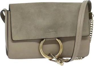 Chlo&eacute; Pre-owned Cross Body Bags, female, Gray, Size: ONE SIZE Pre-owned Suede Shoulder Bag