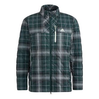 adidas Tartan Check Padded Jacket Asia Sizing Green Teal HG8218