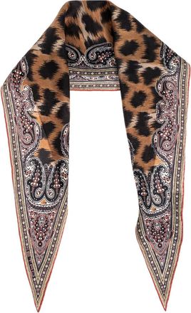 Etro Sciarpa con stampa animalier - Marrone