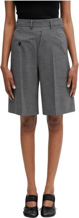 Maison Margiela Shorts met knoopdetail - Dames - Korte Broeken - Grijs - S - Wol - Korte Broeken